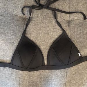 Pink black bikini top